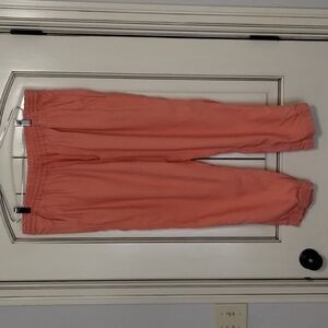 Point Sur women's size 14 linen blend peach color joggers drawstring pockets